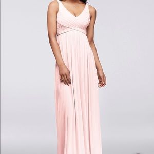 David’s bridal Petal maxi bridesmaid dress.